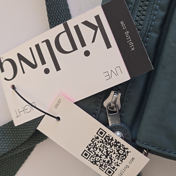 NWT KIPLING NW Eldorado Crossbody Bag Monkey Charm Key Chain Aloe Tonal Aloe - Picture 6 of 16